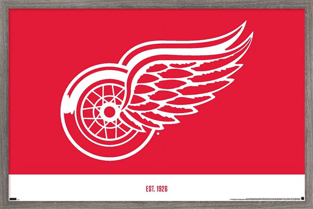 NHL Detroit Red Wings - Logo 21 Wall Poster, 14.725" x 22.375", Framed