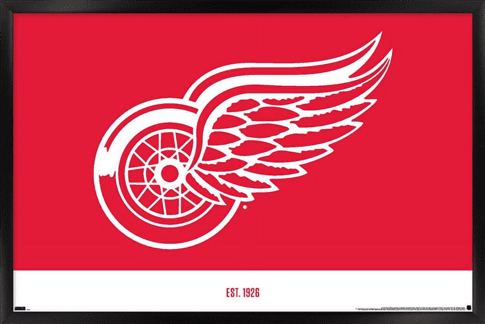NHL Detroit Red Wings - Logo 21 Wall Poster, 22.375" x 34", Framed
