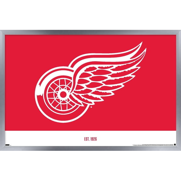 NHL Detroit Red Wings - Logo 21 Wall Poster, 22.375" x 34" Framed