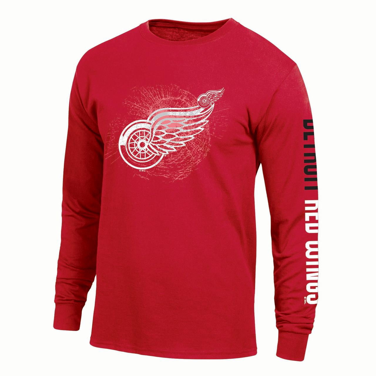 NHL Detroit Red Wings Men's Team Color Double Graphic Long Sleeve T-Shirt