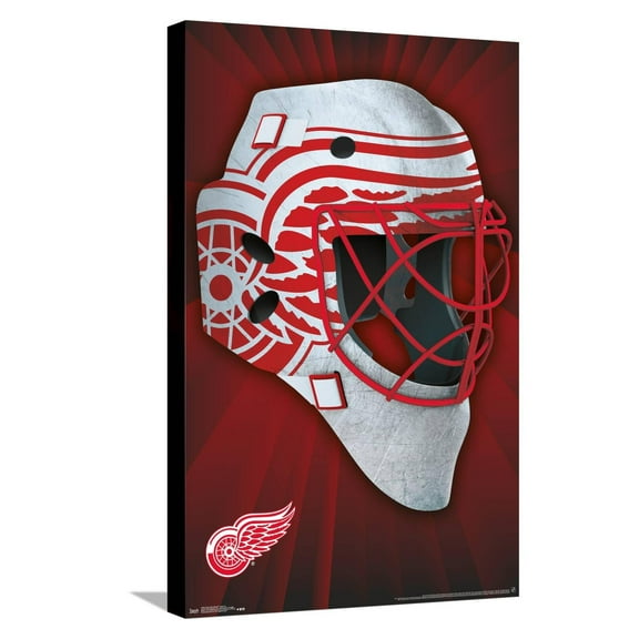 NHL Detroit Redwings - Mask 16 Canvas Wall Poster, 14.725" x 22.375"