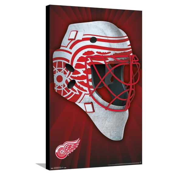 NHL Detroit Redwings - Mask 16 Canvas Wall Poster, 22.375" x 34"