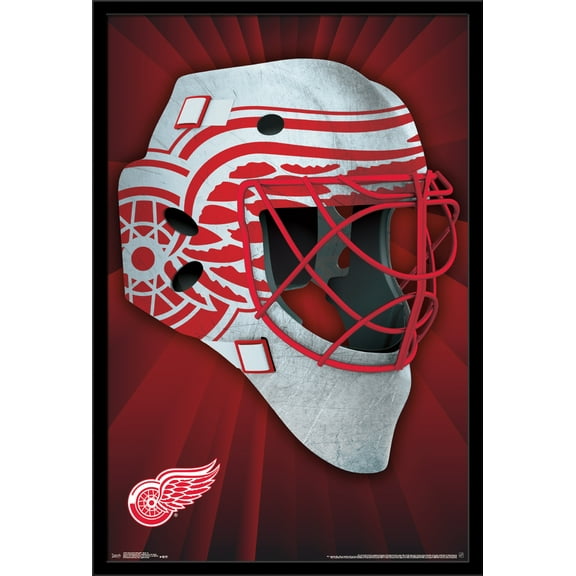 NHL Detroit Redwings - Mask 16 Wall Poster, 22.375" x 34", Framed