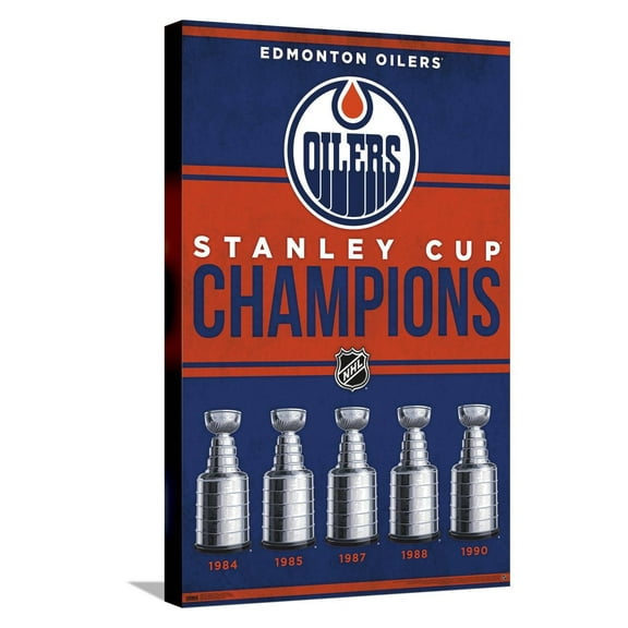 NHL Edmonton Oilers - Champions 23 Canvas Wall Poster, 14.725" x 22.375"