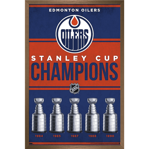NHL Edmonton Oilers - Champions 23 Wall Poster, 14.725" x 22.375" Framed