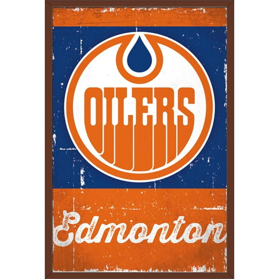 NHL Edmonton Oilers - Retro Logo 13 Wall Poster, 22.375" x 34", Framed