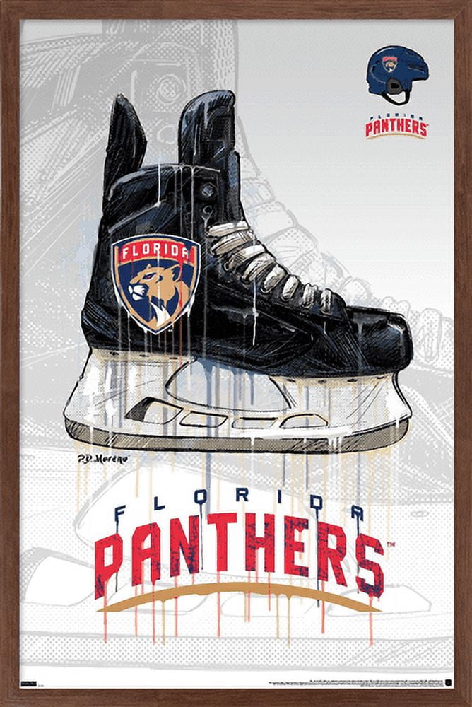 NHL Florida Panthers - Drip Skate 21 Wall Poster, 14.725" x 22.375", Framed