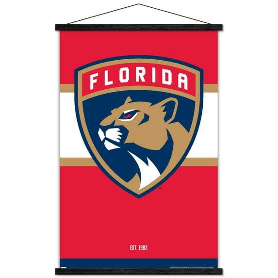 NHL Florida Panthers - Logo 21 Wall Poster with Wooden Magnetic Frame, 22.375" x 34"