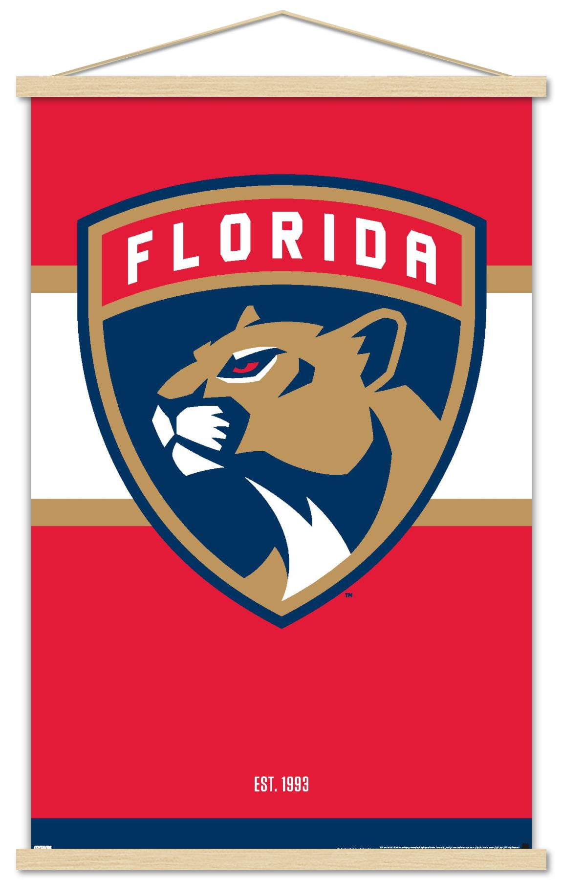 NHL Florida Panthers - Logo 21 Wall Poster with Wooden Magnetic Frame, 22.375" x 34"