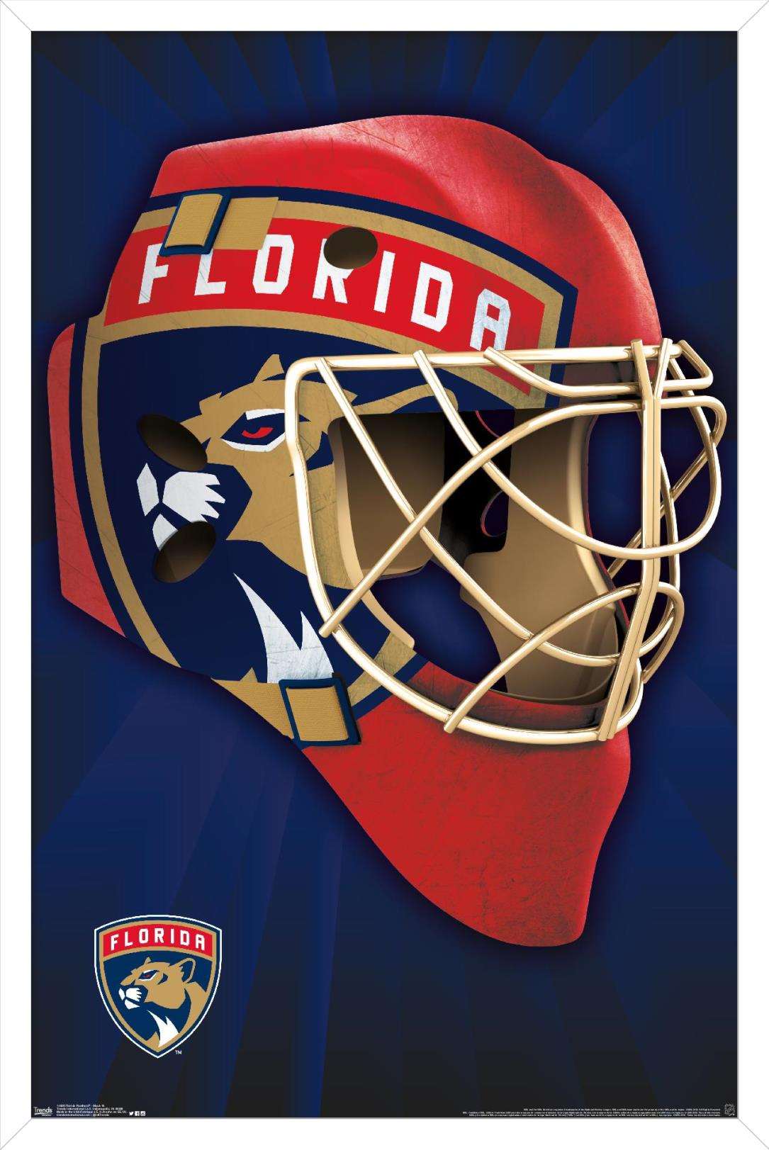 NHL Florida Panthers Mask 16 Wall Poster, 14.725" x 22.375", Framed