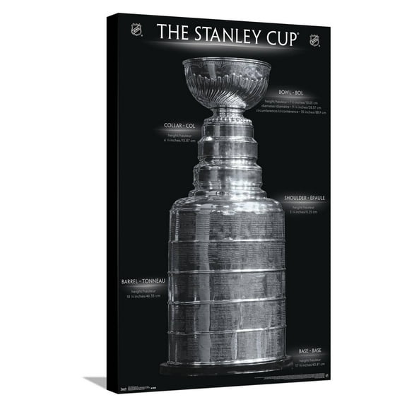 NHL League - Stanley Cup 16 Canvas Wall Poster, 14.725" x 22.375"
