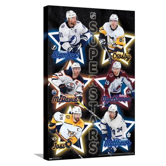 NHL League - Superstars 22 Canvas Wall Poster, 14.725" x 22.375"