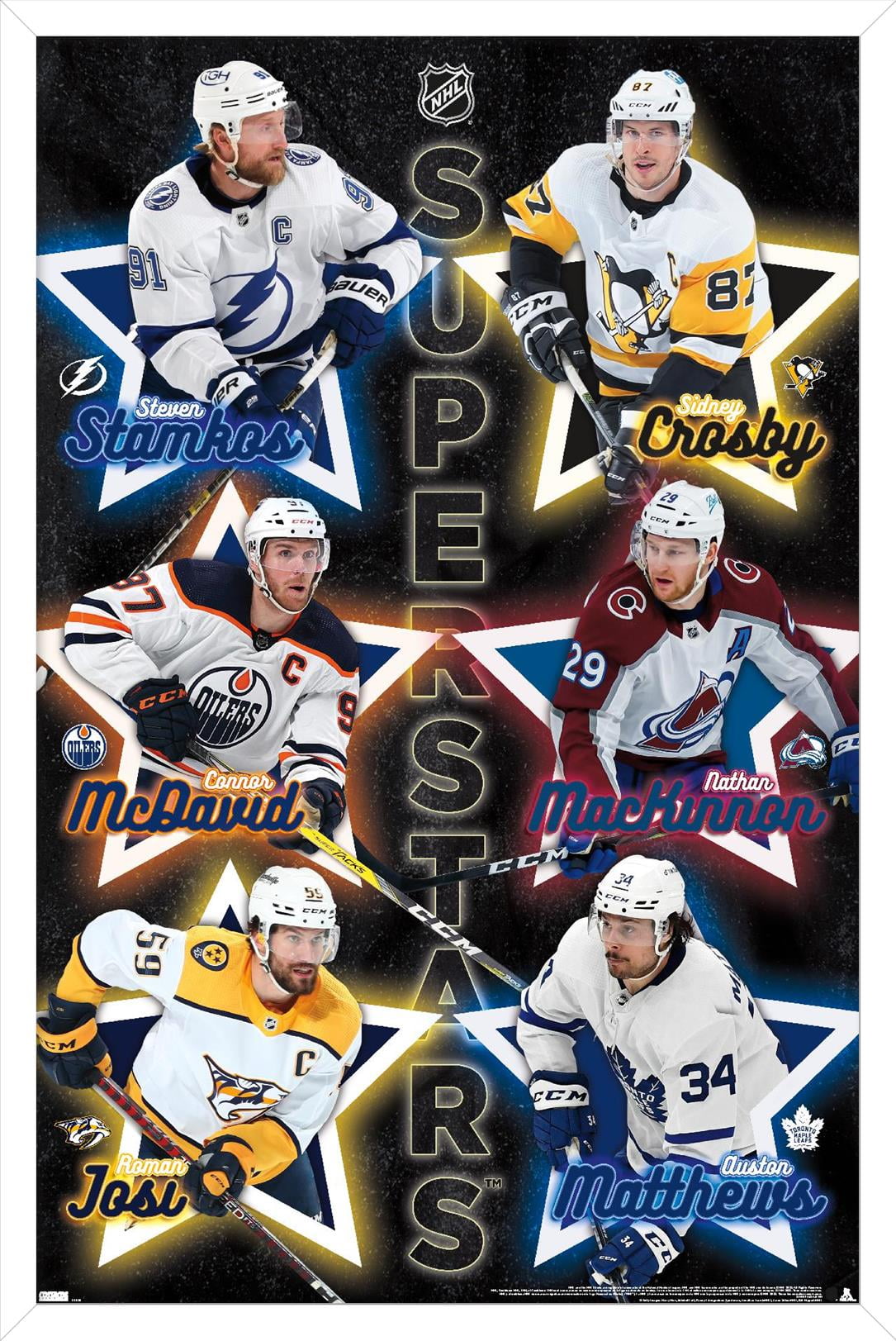 NHL League - Superstars 22 Wall Poster, 14.725" x 22.375" Framed