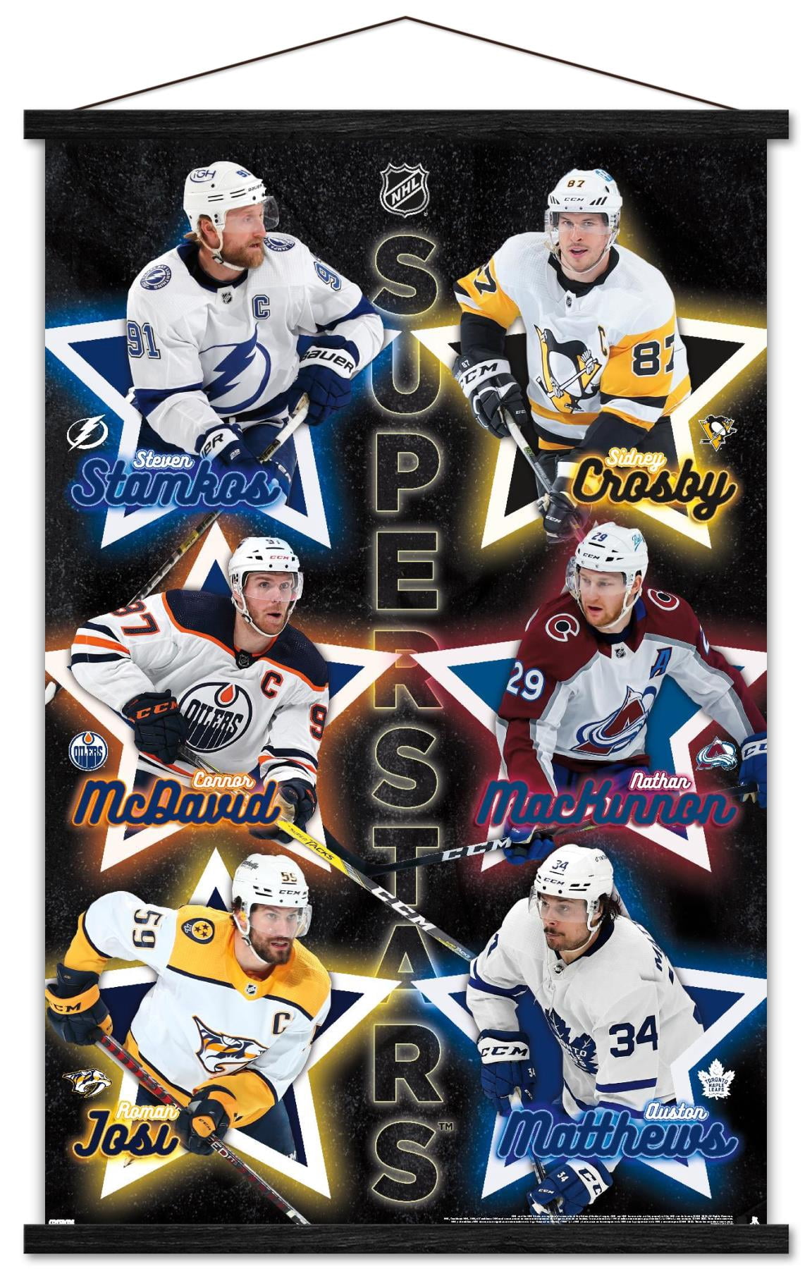 NHL League - Superstars 22 Wall Poster with Magnetic Frame, 22.375" x 34"