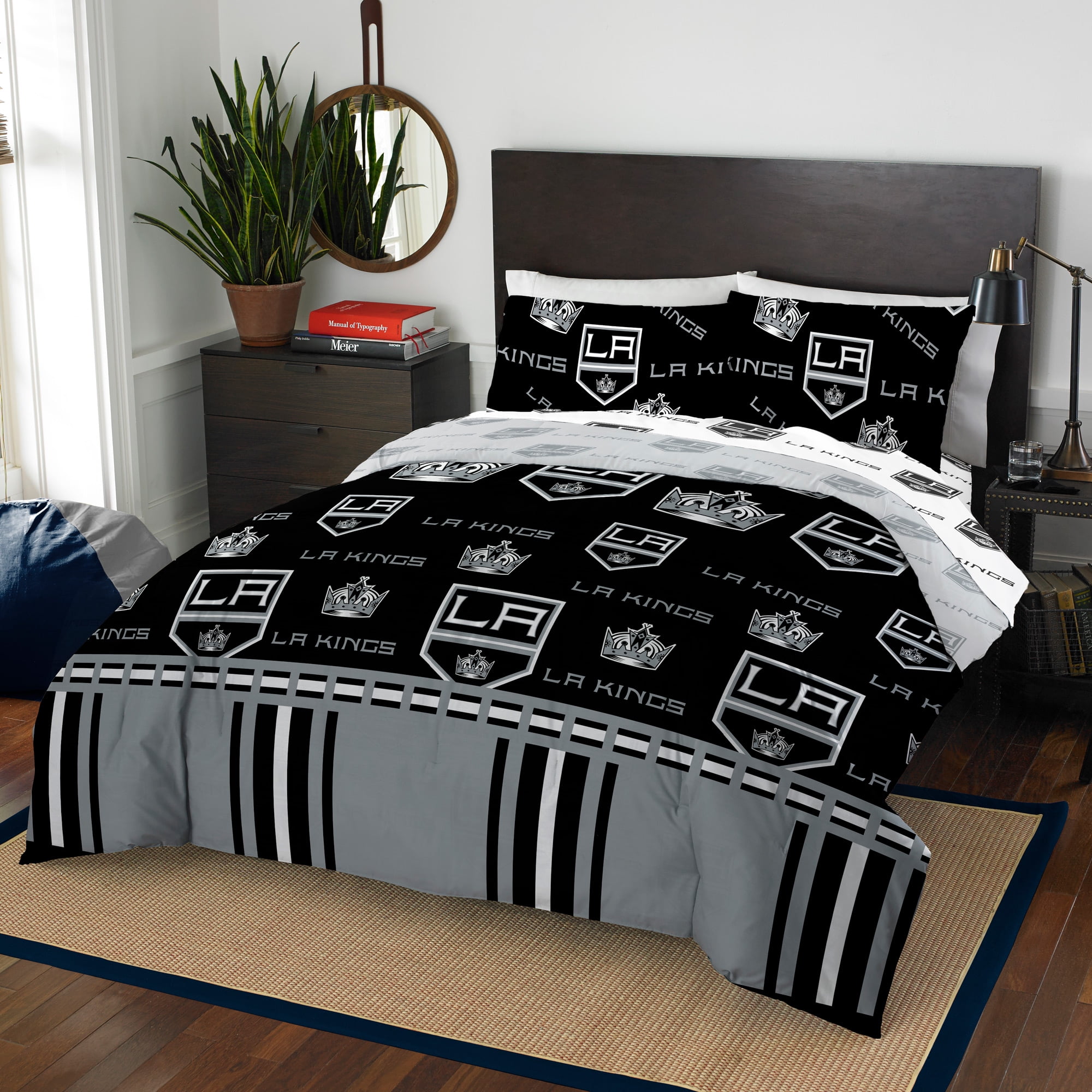 NHL Los Angeles Kings Bed In Bag Set, Queen Size, Team Colors, 100%  Polyester, 5 Piece Set 