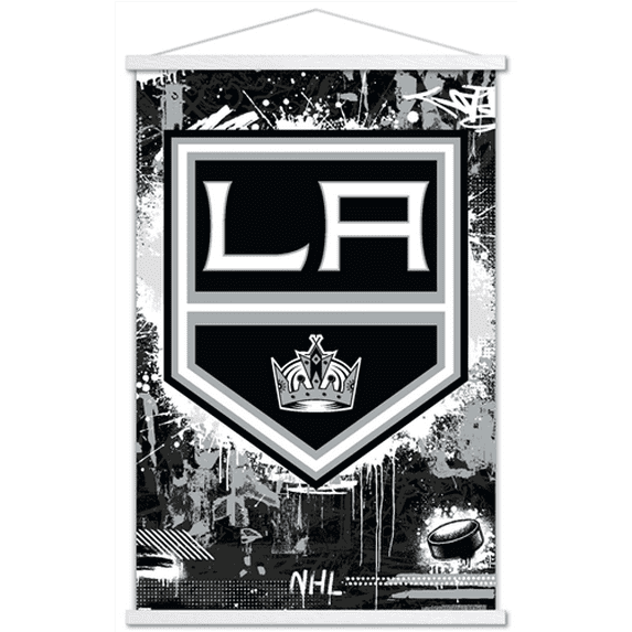 NHL Los Angeles Kings - Maximalist Logo 23 Wall Poster with Magnetic Frame, 22.375" x 34"