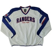 NHL Men's V-Neck Relaxed Fit 2 Pockets Elastic Waistband and Cuffs Pullover (NY Rangers, XL)
