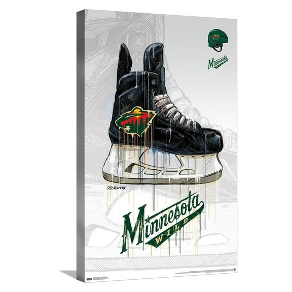 NHL Minnesota Wild - Drip Skate 21 Canvas Wall Poster, 14.725" x 22.375"