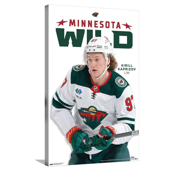 NHL Minnesota Wild - Kirill Kaprizov Feature Series 23 Canvas Wall Poster, 22.375" x 34"