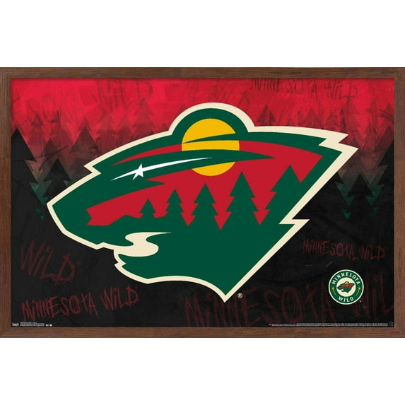 NHL Minnesota Wild - Logo 15 Wall Poster, 14.725" x 22.375", Framed