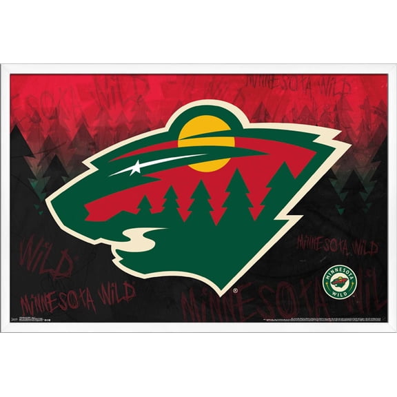 NHL Minnesota Wild - Logo 15 Wall Poster, 22.375" x 34", Framed