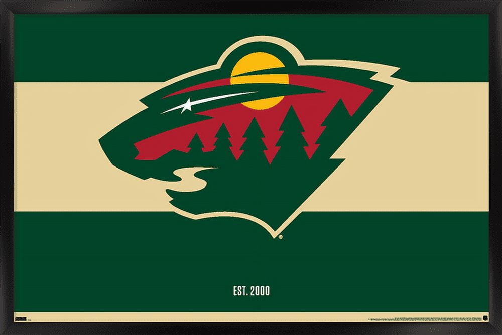 NHL Minnesota Wild - Logo 21 Wall Poster, 22.375" x 34", Framed