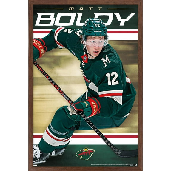 NHL Minnesota Wild - Matt Boldy 23 Wall Poster, 14.725" x 22.375" Framed