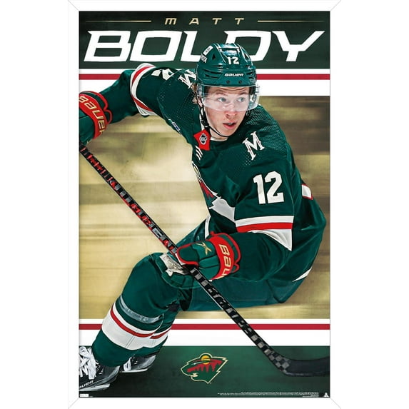 NHL Minnesota Wild - Matt Boldy 23 Wall Poster, 14.725" x 22.375" Framed