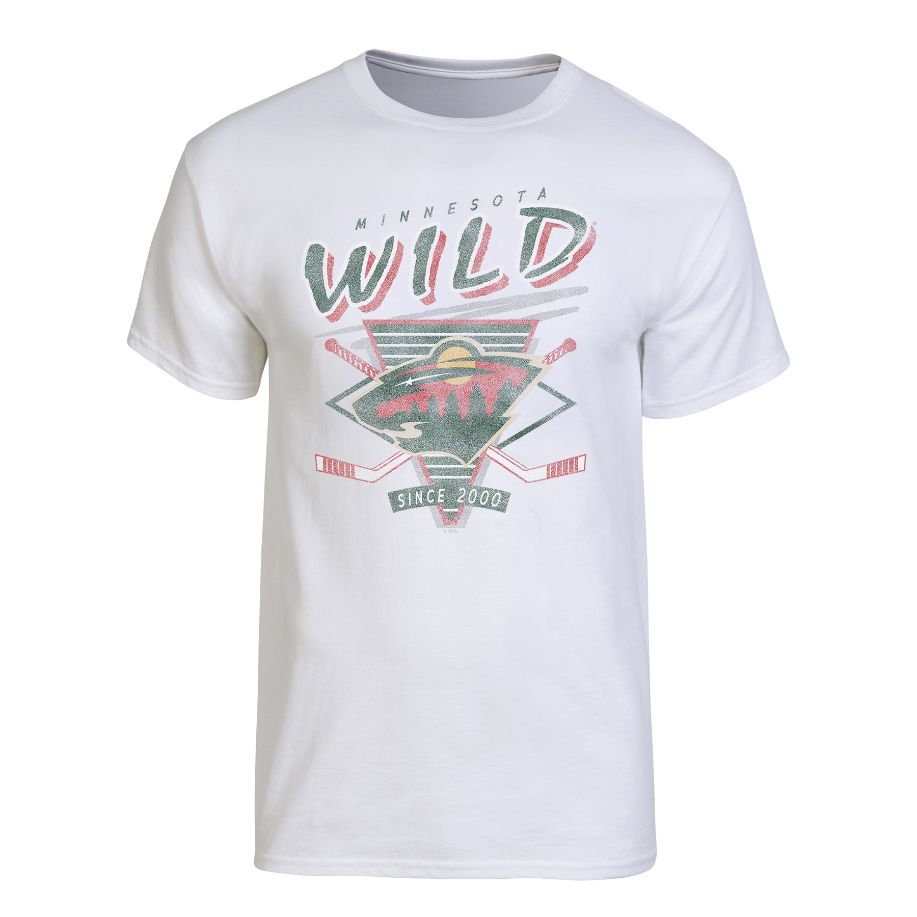 NHL Minnesota Wild Men's White 90's Short Sleeve T-Shirt