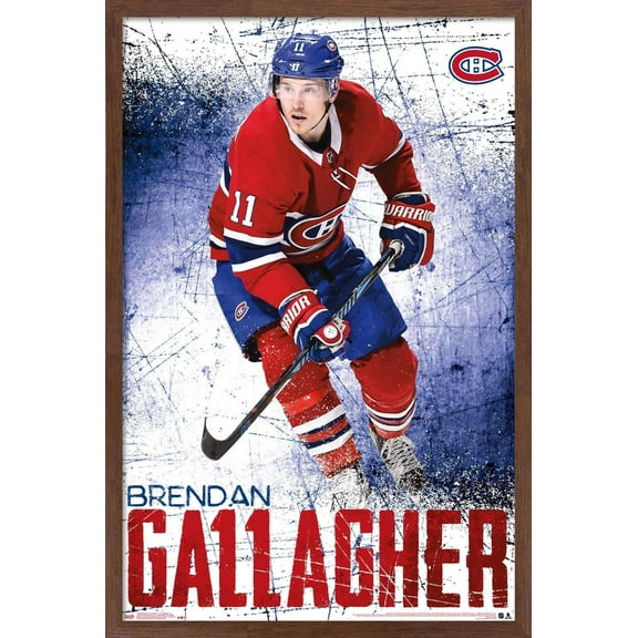 NHL Montreal Canadiens - Brendan Gallagher 18 Wall Poster, 14.725" x 22.375", Framed
