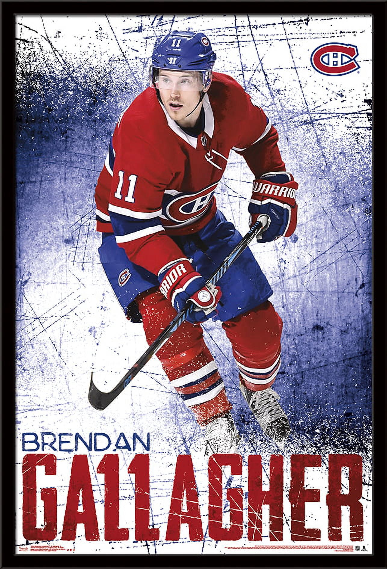 NHL Montreal Canadiens - Brendan Gallagher 18 Wall Poster, 22.375" x 34", Framed