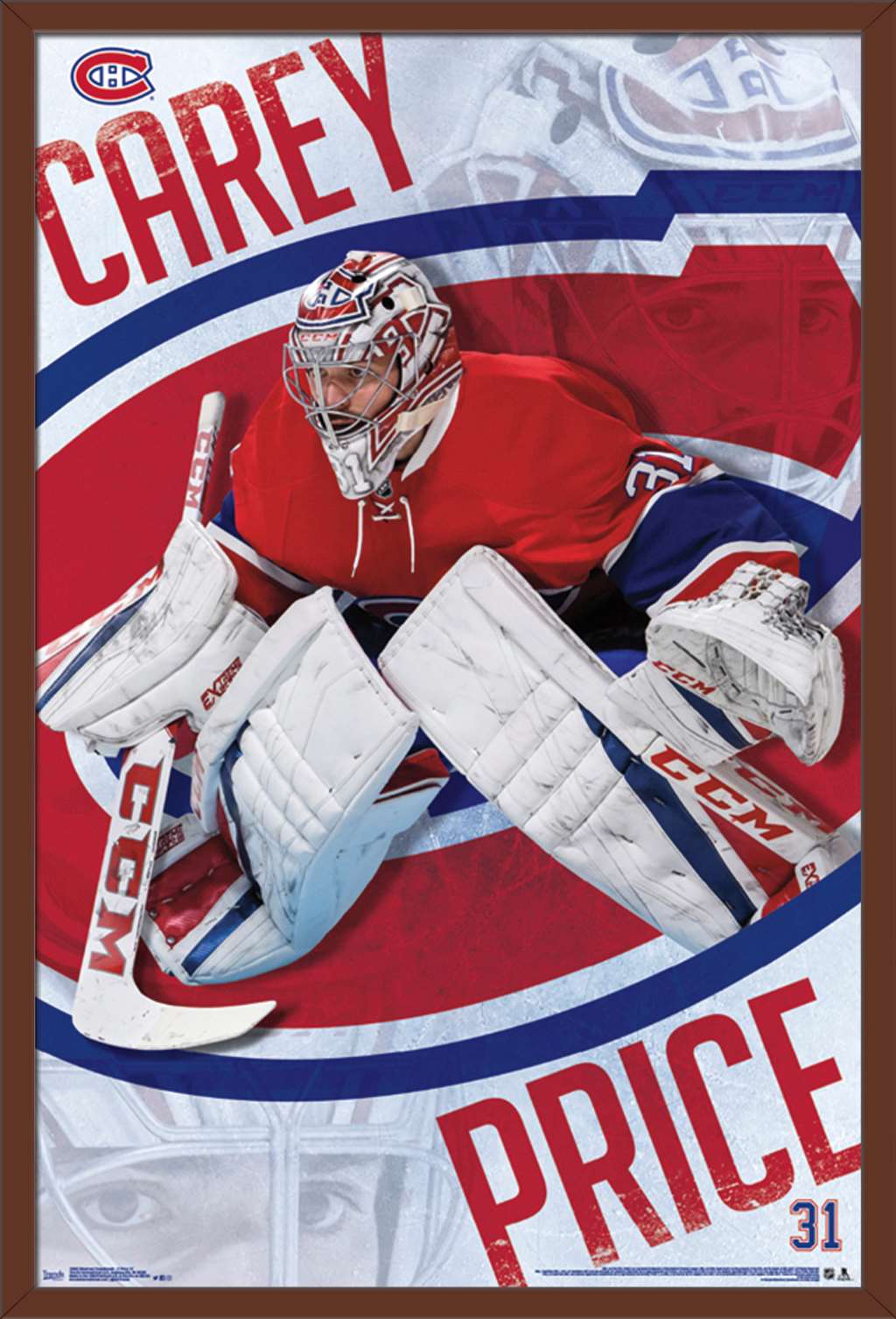NHL Montreal Canadiens - Carey Price 17 Wall Poster, 22.375" x 34", Framed