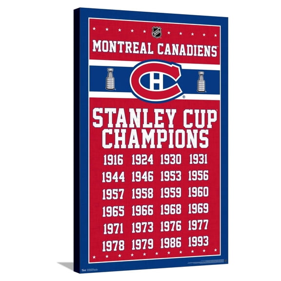 NHL Montreal Canadiens Champions 13 Canvas Wall Poster, 22.375" x 34"