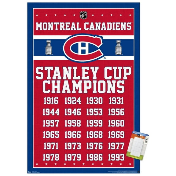 NHL Montreal Canadiens Champions 13 Wall Poster, 22.375" x 34"