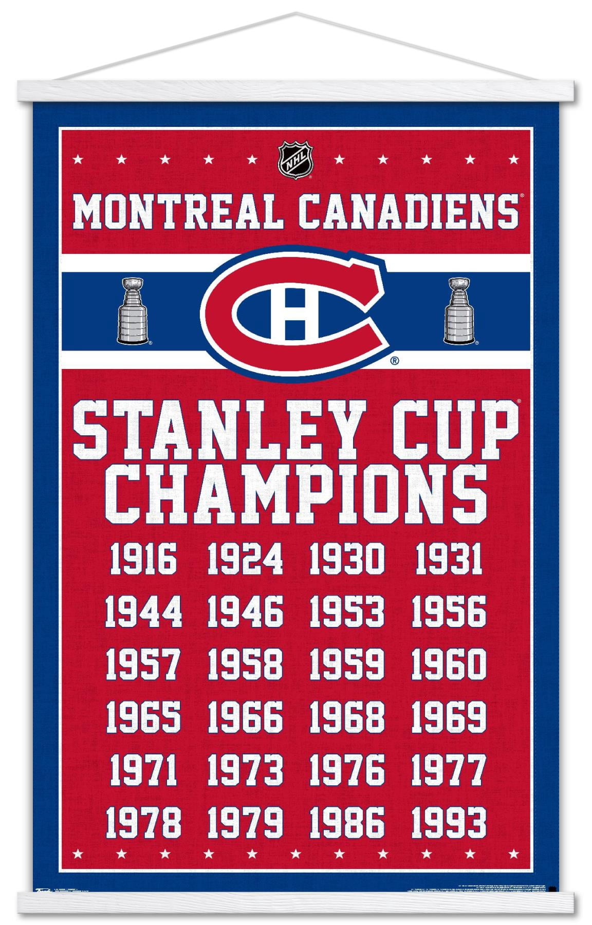 NHL Montreal Canadiens Champions 13 Wall Poster with Magnetic Frame, 22.375" x 34"
