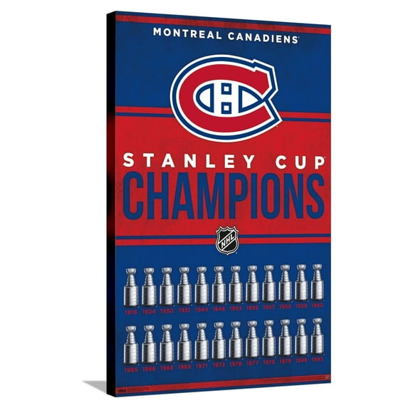 NHL Montreal Canadiens - Champions 23 Canvas Wall Poster, 22.375" x 34"