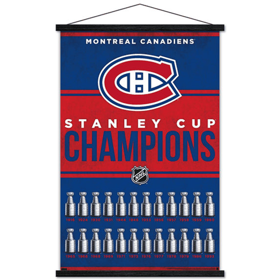 NHL Montreal Canadiens - Champions 23 Wall Poster with Magnetic Frame, 22.375" x 34"