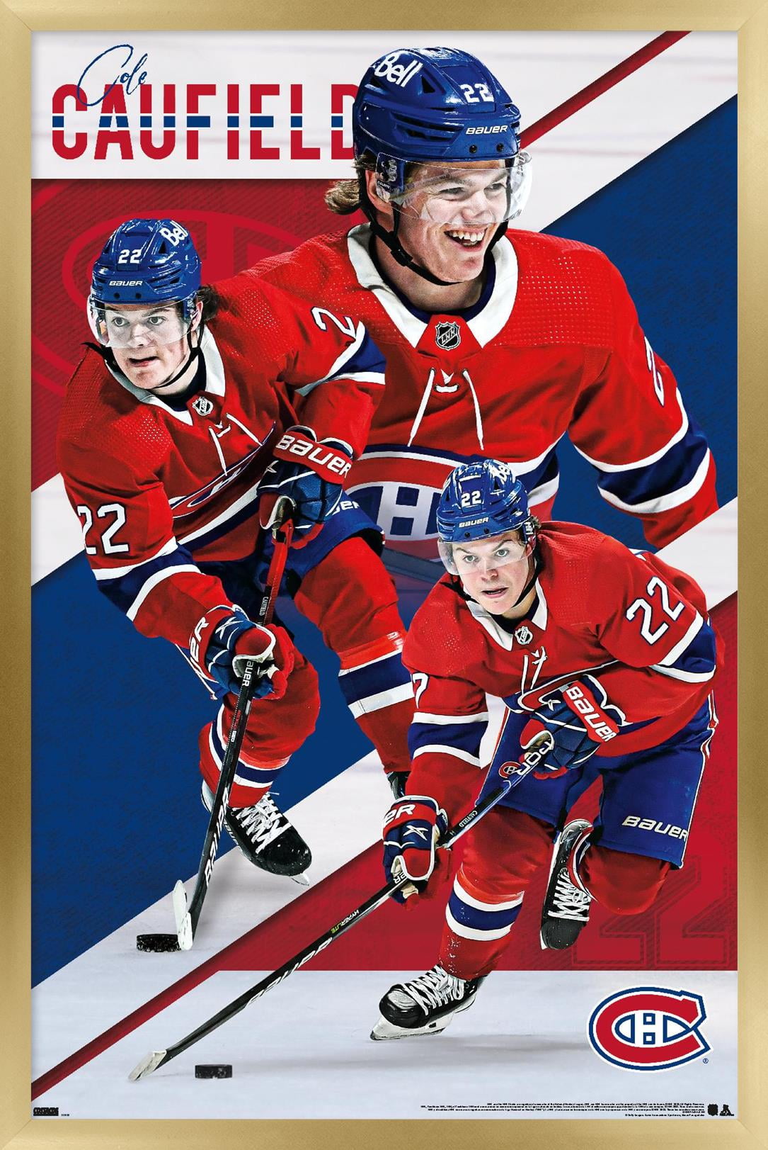 NHL Montreal Canadiens - Cole Caufield 22 Wall Poster, 14.725" x 22.375" Framed
