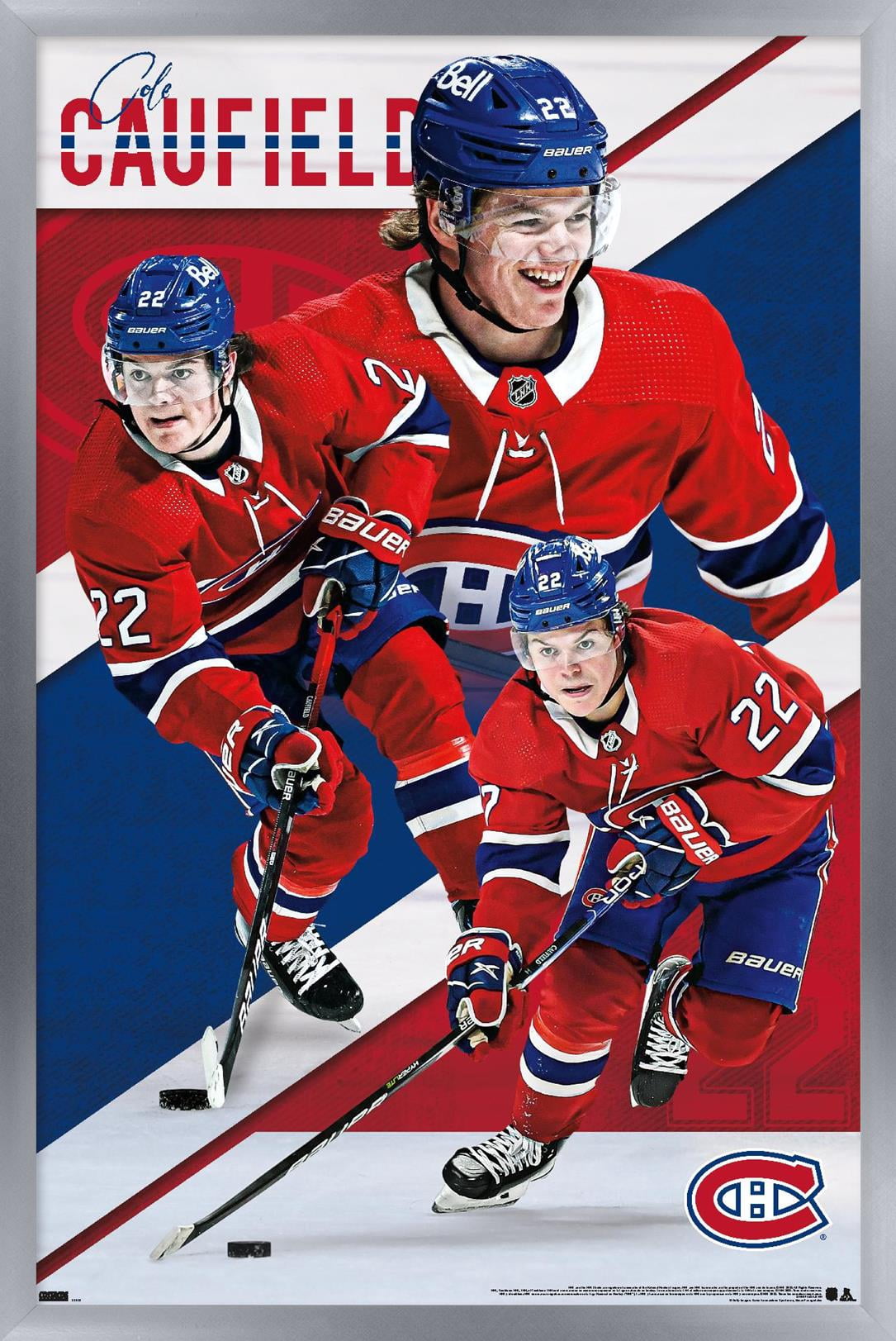 NHL Montreal Canadiens - Cole Caufield 22 Wall Poster, 22.375" x 34" Framed