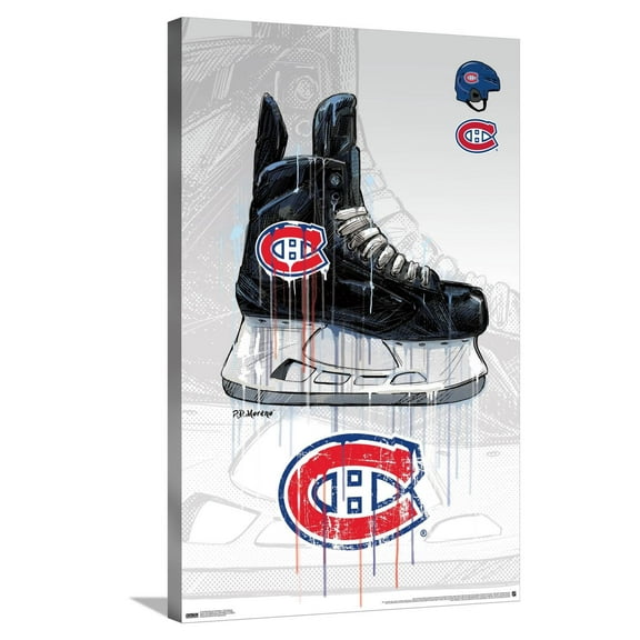 NHL Montreal Canadiens - Drip Skate 21 Canvas Wall Poster, 22.375" x 34"