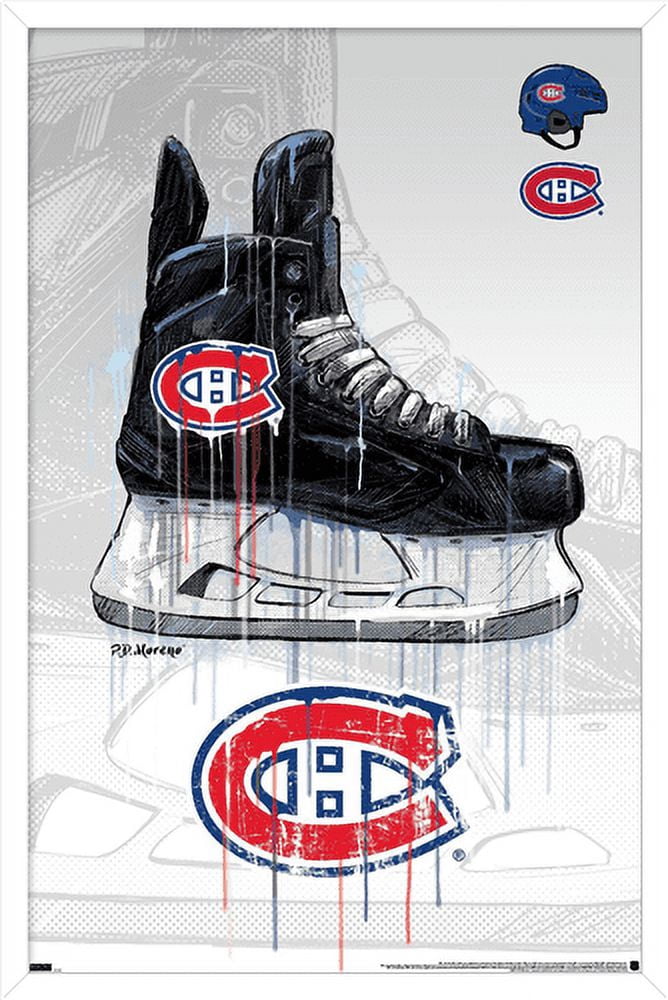 NHL Montreal Canadiens - Drip Skate 21 Wall Poster, 22.375" x 34", Framed