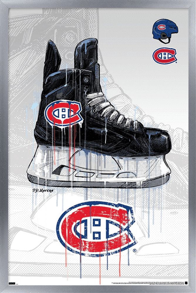 NHL Montreal Canadiens - Drip Skate 21 Wall Poster, 22.375" x 34", Framed