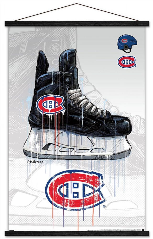 NHL Montreal Canadiens - Drip Skate 21 Wall Poster with Magnetic Frame, 22.375" x 34"
