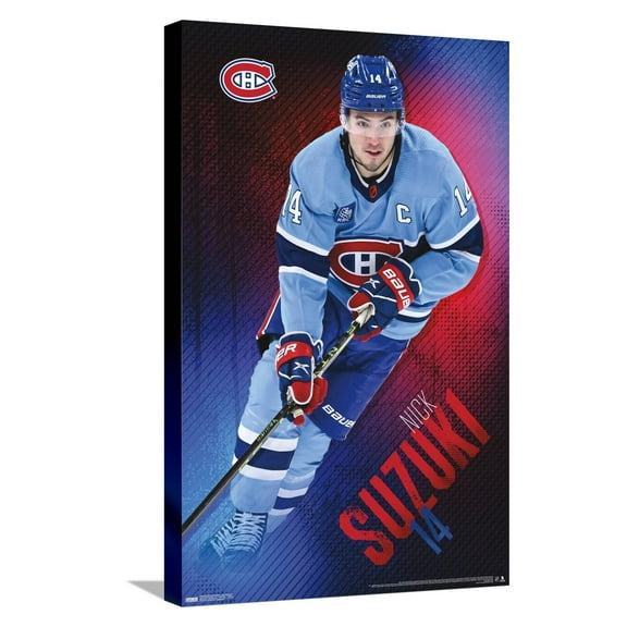 NHL Montreal Canadiens - Nick Suzuki 23 Canvas Wall Poster, 14.725" x 22.375"