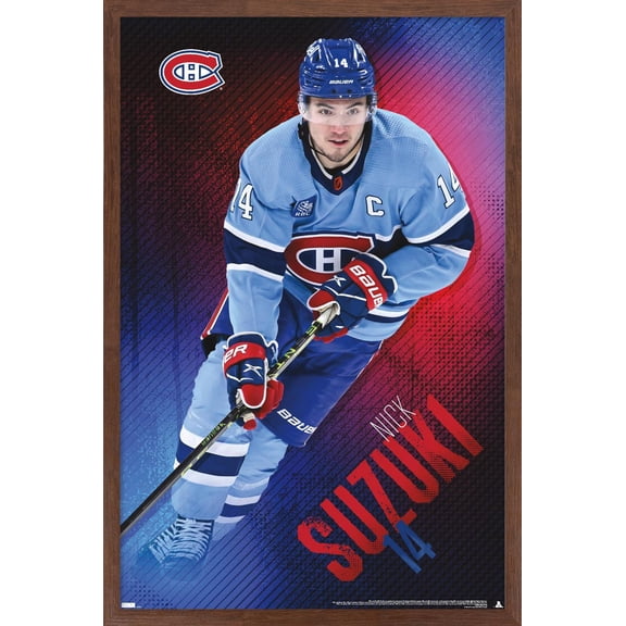 NHL Montreal Canadiens - Nick Suzuki 23 Wall Poster, 22.375" x 34" Framed