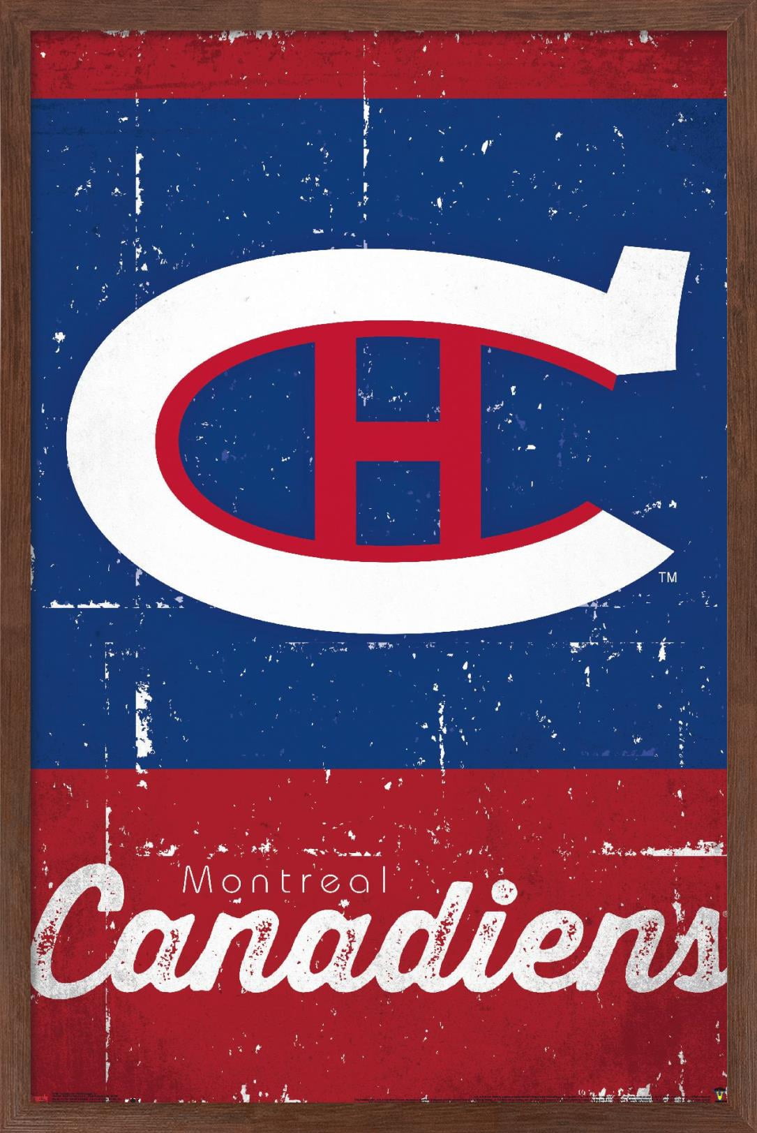 NHL Montreal Canadiens - Retro Logo 13 Wall Poster, 14.725" x 22.375", Framed