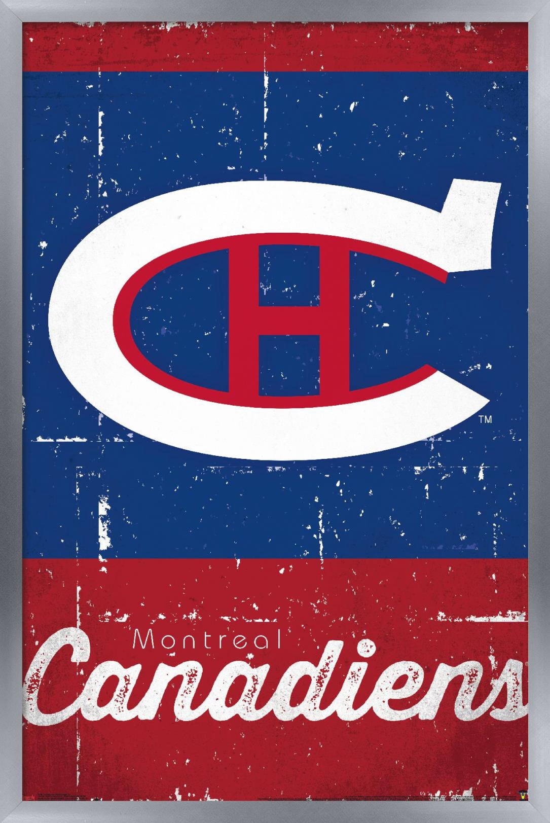 NHL Montreal Canadiens - Retro Logo 13 Wall Poster, 14.725" x 22.375", Framed