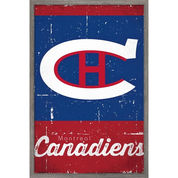 NHL Montreal Canadiens - Retro Logo 13 Wall Poster, 14.725" x 22.375", Framed