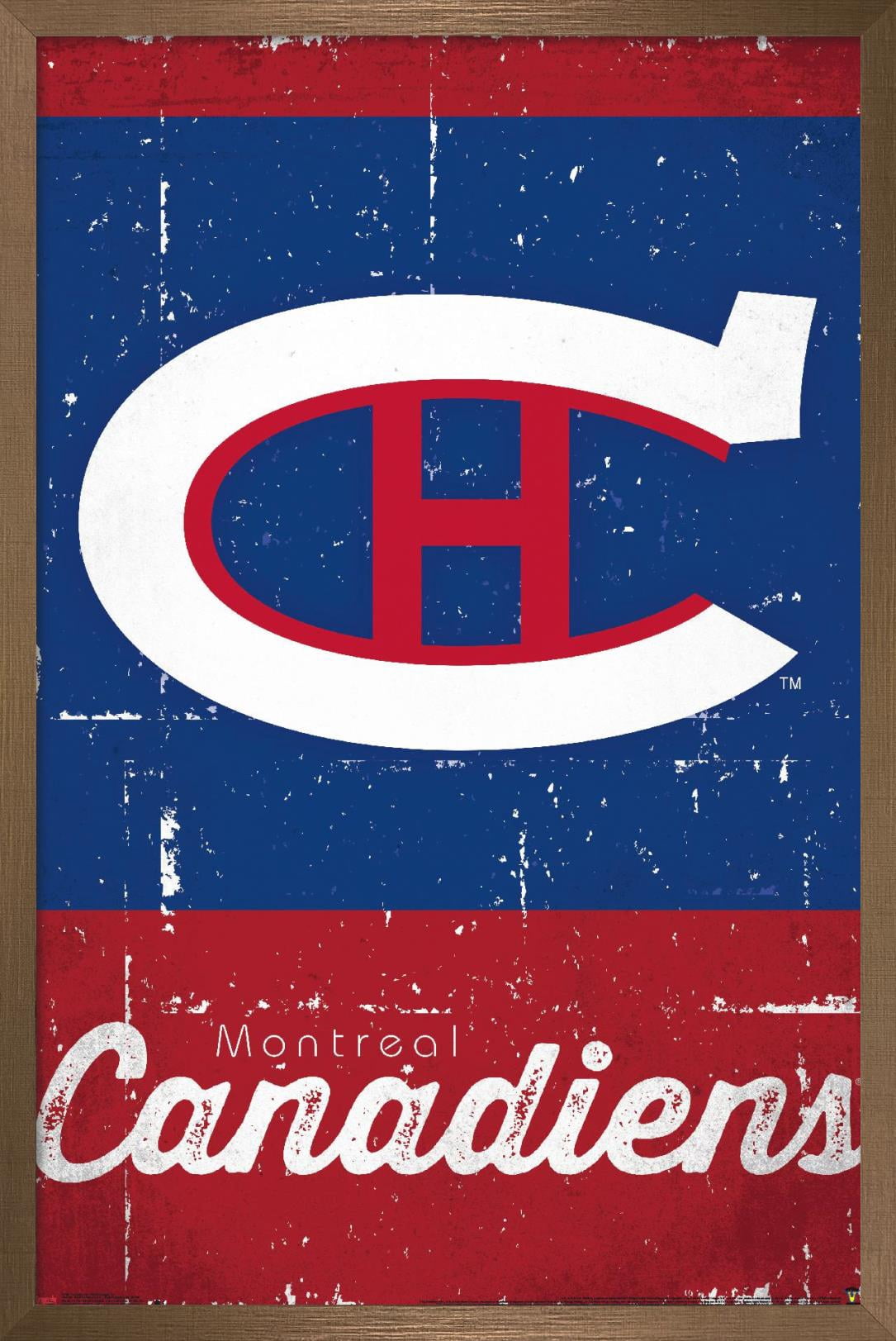 NHL Montreal Canadiens - Retro Logo 13 Wall Poster, 22.375" x 34", Framed