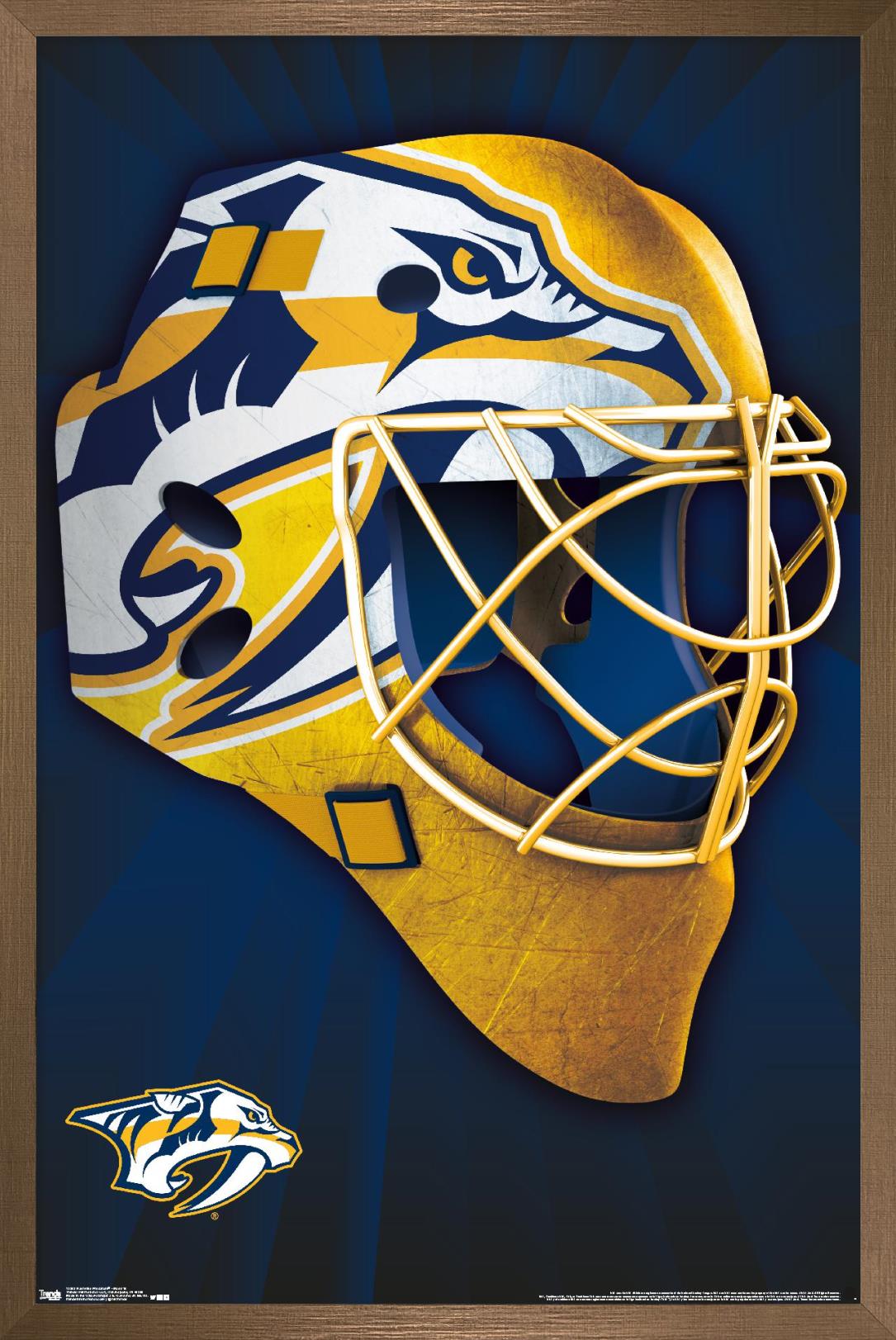 NHL NashVille Predators - Mask 16 Wall Poster, 14.725" x 22.375", Framed